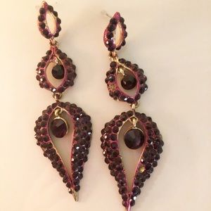Purple crystal scorpion earrings
